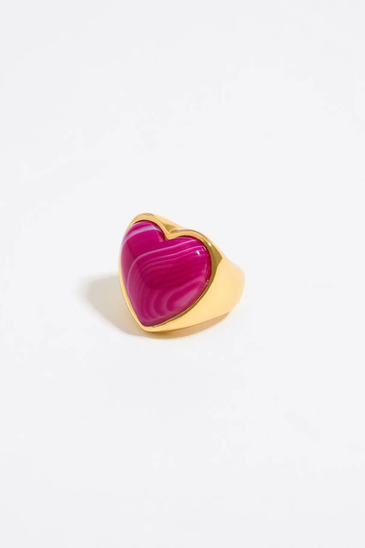 Mujer BIMBA Y LOLA Anillos<Anillo Corazon Piedra Fucsia