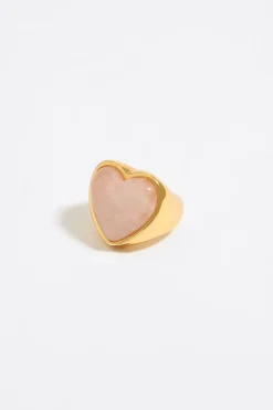 Mujer BIMBA Y LOLA Anillos<Anillo Corazon Piedra Rosa