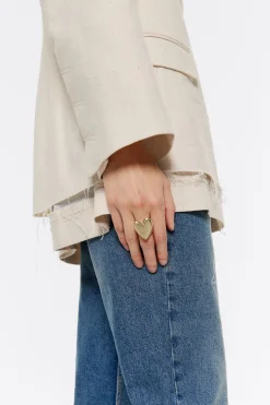 Mujer BIMBA Y LOLA Anillos<Anillo Corazon Textura Dorado