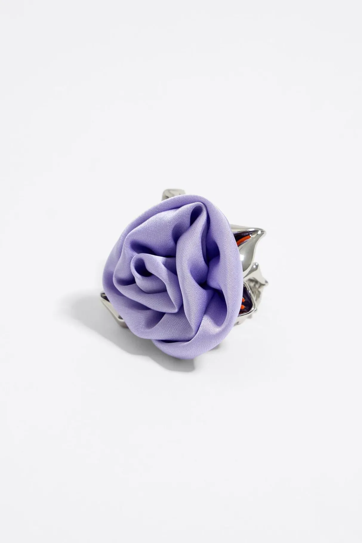 Mujer BIMBA Y LOLA Anillos<Anillo Rosa Tejido Lila Hojas Plateadas