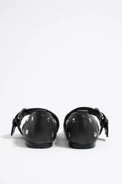 Mujer BIMBA Y LOLA Zapatos Planos<Bailarina Tachas Piel Negra