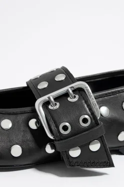 Mujer BIMBA Y LOLA Zapatos Planos<Bailarina Tachas Piel Negra