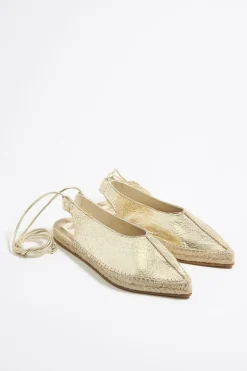 Mujer BIMBA Y LOLA Alpargatas<Bailarina Yute Acordonada Piel Oro