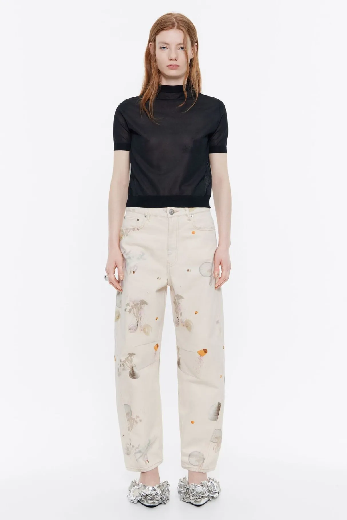 Mujer BIMBA Y LOLA Pantalones<Barrel - Vaquero Waves Marfil