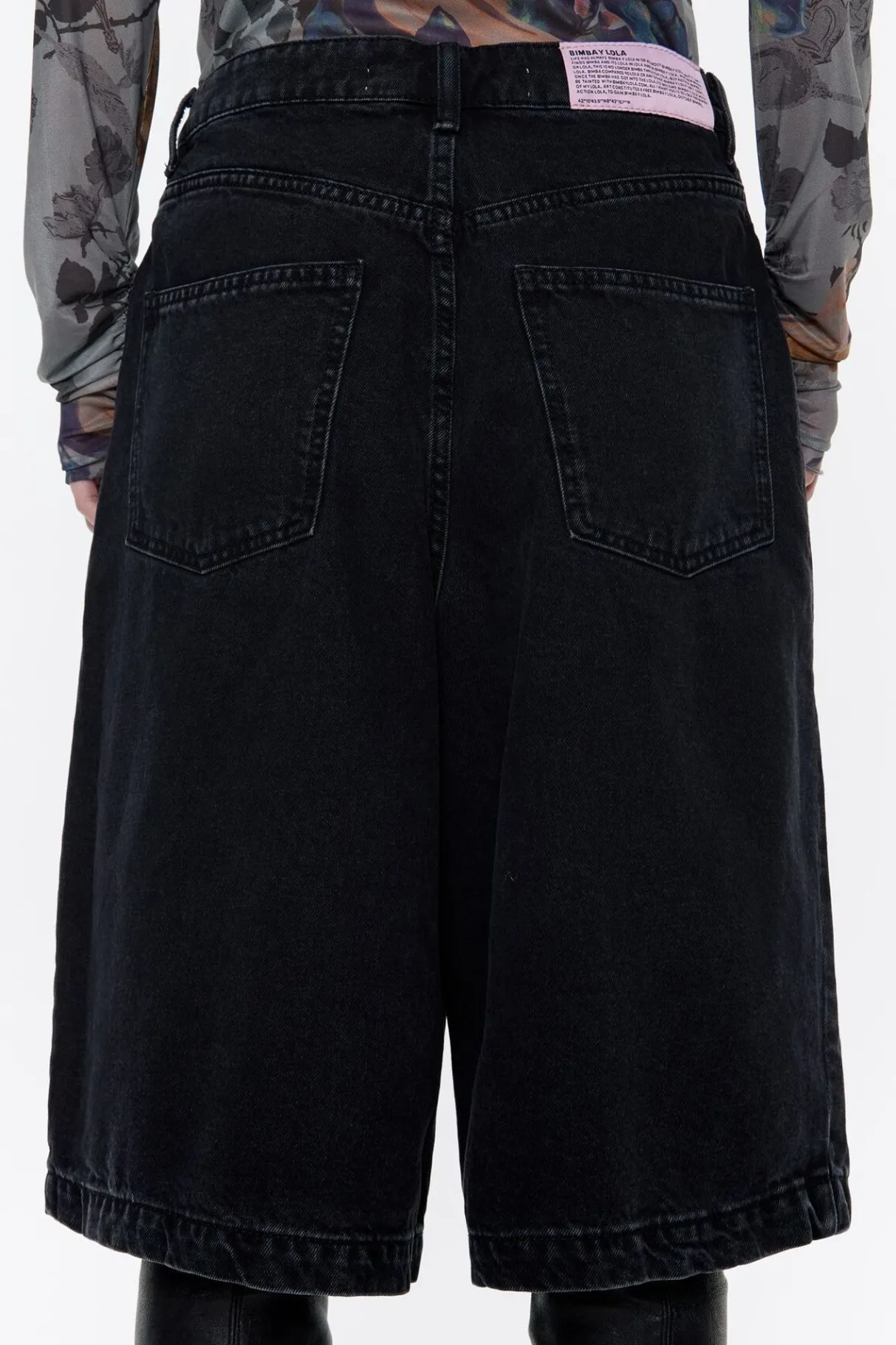 Mujer BIMBA Y LOLA Denim<Bermuda Denim Pinzas Negro Lavado