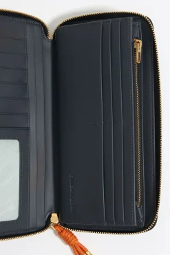 Mujer BIMBA Y LOLA Piel<Billetera Horizontal Con Cremallera Piel Negra