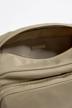 Mujer BIMBA Y LOLA Bolsos Nylon<Bolso Bandolera Mediano Nylon Caqui Claro