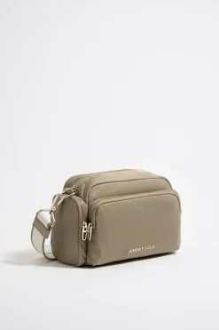 Mujer BIMBA Y LOLA Bolsos Nylon<Bolso Bandolera Mediano Nylon Caqui Claro