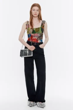 Mujer BIMBA Y LOLA Bolsos Piel<Bolso Bandolera Mini Piel Plata