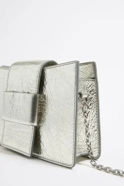 Mujer BIMBA Y LOLA Bolsos Piel<Bolso Bandolera Mini Piel Plata