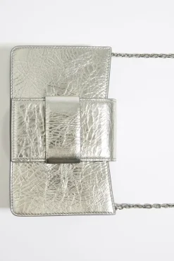 Mujer BIMBA Y LOLA Bolsos Piel<Bolso Bandolera Mini Piel Plata