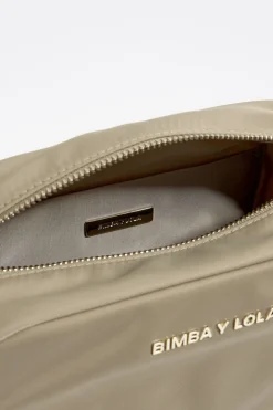 Mujer BIMBA Y LOLA Bolsos Nylon<Bolso Bandolera Pequeno Nylon Caqui Claro