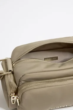 Mujer BIMBA Y LOLA Bolsos Nylon<Bolso Bandolera Pequeno Nylon Caqui Claro