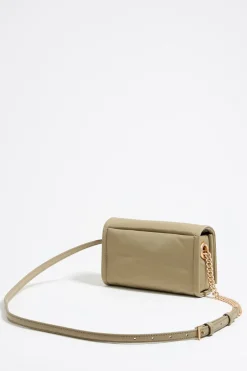 Mujer BIMBA Y LOLA Bolsos Nylon<Bolso Bandolera Solapa Mini Caqui