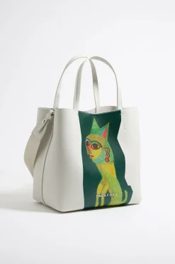 Mujer BIMBA Y LOLA Bolso Chihuahua<Bolso Chihuahua X Ana Leovy Grande Piel Blanco Roto
