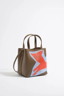 Mujer BIMBA Y LOLA Bolso Chihuahua<Bolso Chihuahua X Ana Leovy Pequeno Piel Topo Oscuro