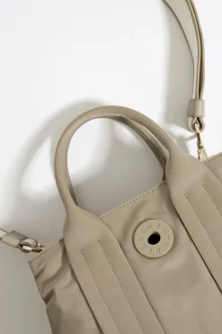 Mujer BIMBA Y LOLA Bolsos Nylon<Bolso De Mano Mediano Nylon Caqui Claro