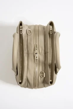 Mujer BIMBA Y LOLA Bolsos Nylon<Bolso De Mano Mediano Nylon Caqui Claro