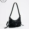 Mujer BIMBA Y LOLA Bolsos Pocket<Bolso Hobo Pocket Mini Piel Swarovski Negro