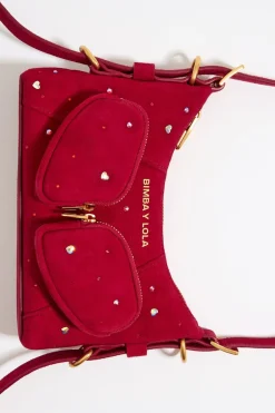 Mujer BIMBA Y LOLA Bolsos Pocket<Bolso Hobo Pocket Mini Piel Swarovski Rojo