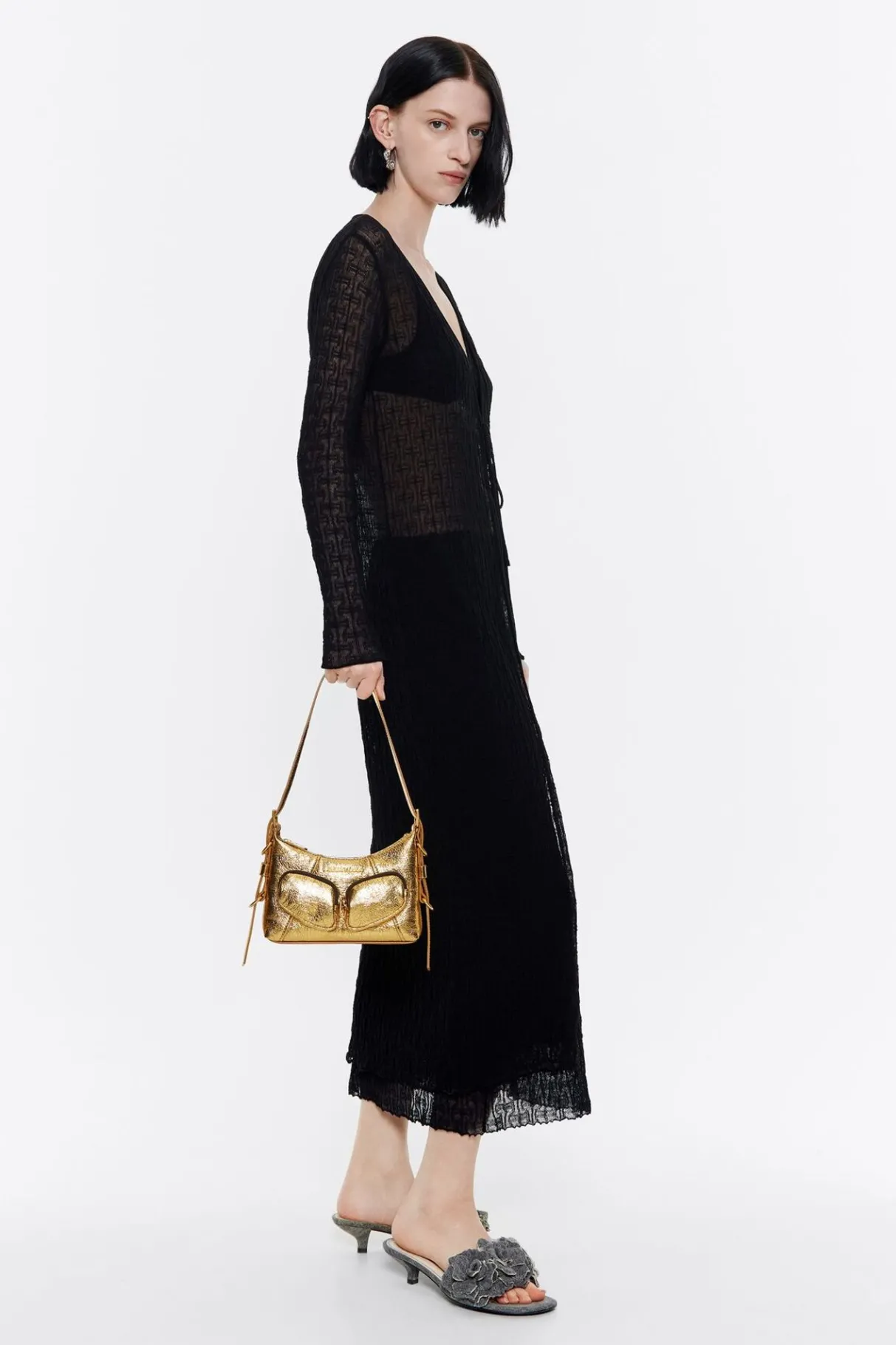 Mujer BIMBA Y LOLA Bolsos Pocket<Bolso Hobo Pocket Mini Piel Dorado