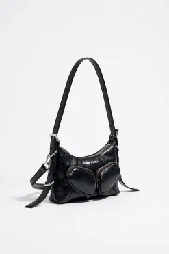Mujer BIMBA Y LOLA Bolsos Piel<Bolso Hobo Pocket Mini Piel Negro
