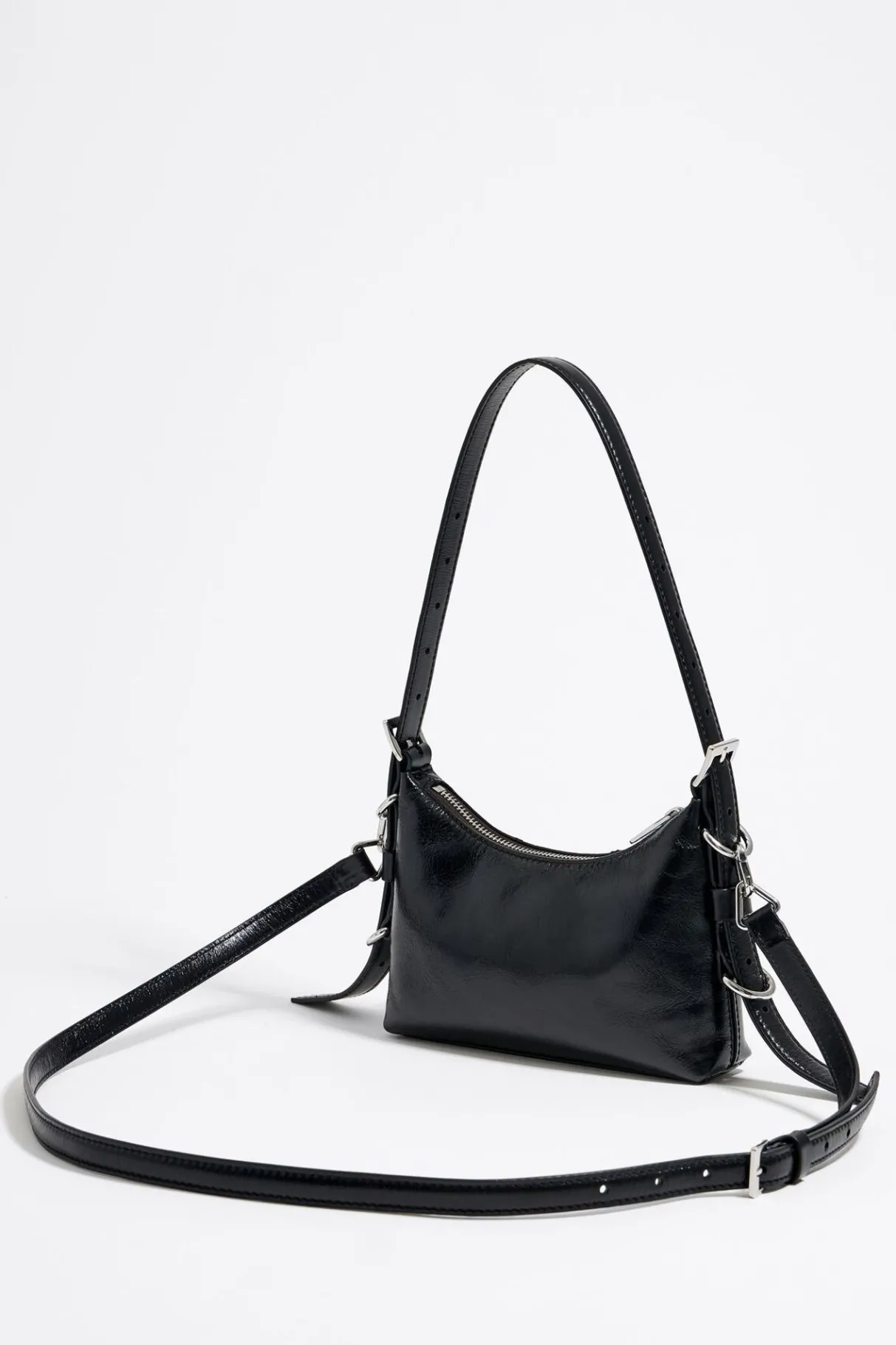 Mujer BIMBA Y LOLA Bolsos Piel<Bolso Hobo Pocket Mini Piel Negro