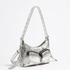 Mujer BIMBA Y LOLA Bolsos Pocket<Bolso Hobo Pocket Mini Piel Plateado