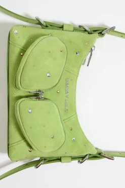 Mujer BIMBA Y LOLA Bolsos Pocket<Bolso Hobo Pocket Mini Piel Swarovski Pistacho