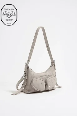 Mujer BIMBA Y LOLA Bolsos Pocket<Bolso Hobo Pocket Mini Piel Swarovski Piedra