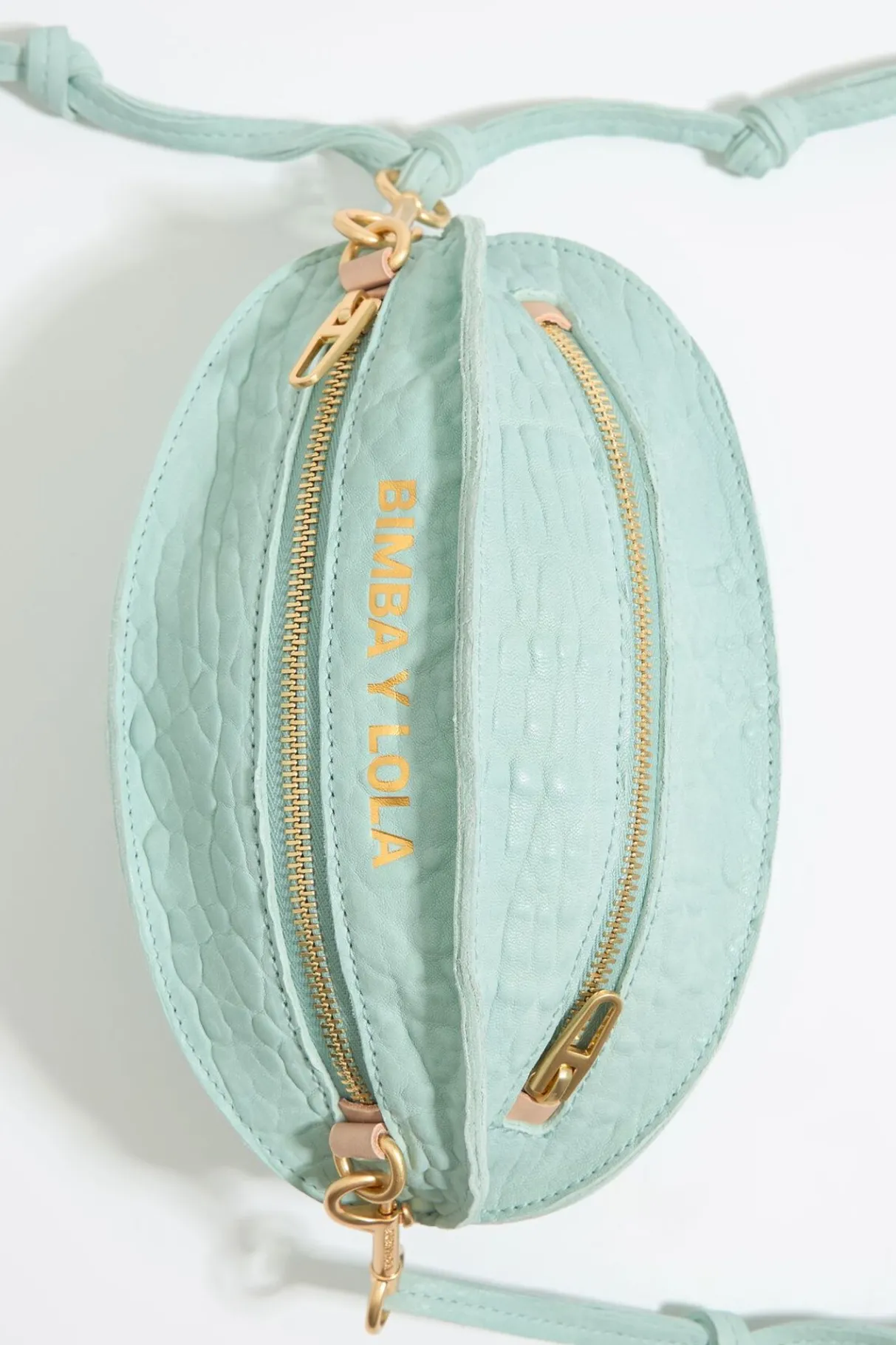 Mujer BIMBA Y LOLA Bolsos Piel<Bolso Pelota Pequeno Piel Azul Hielo