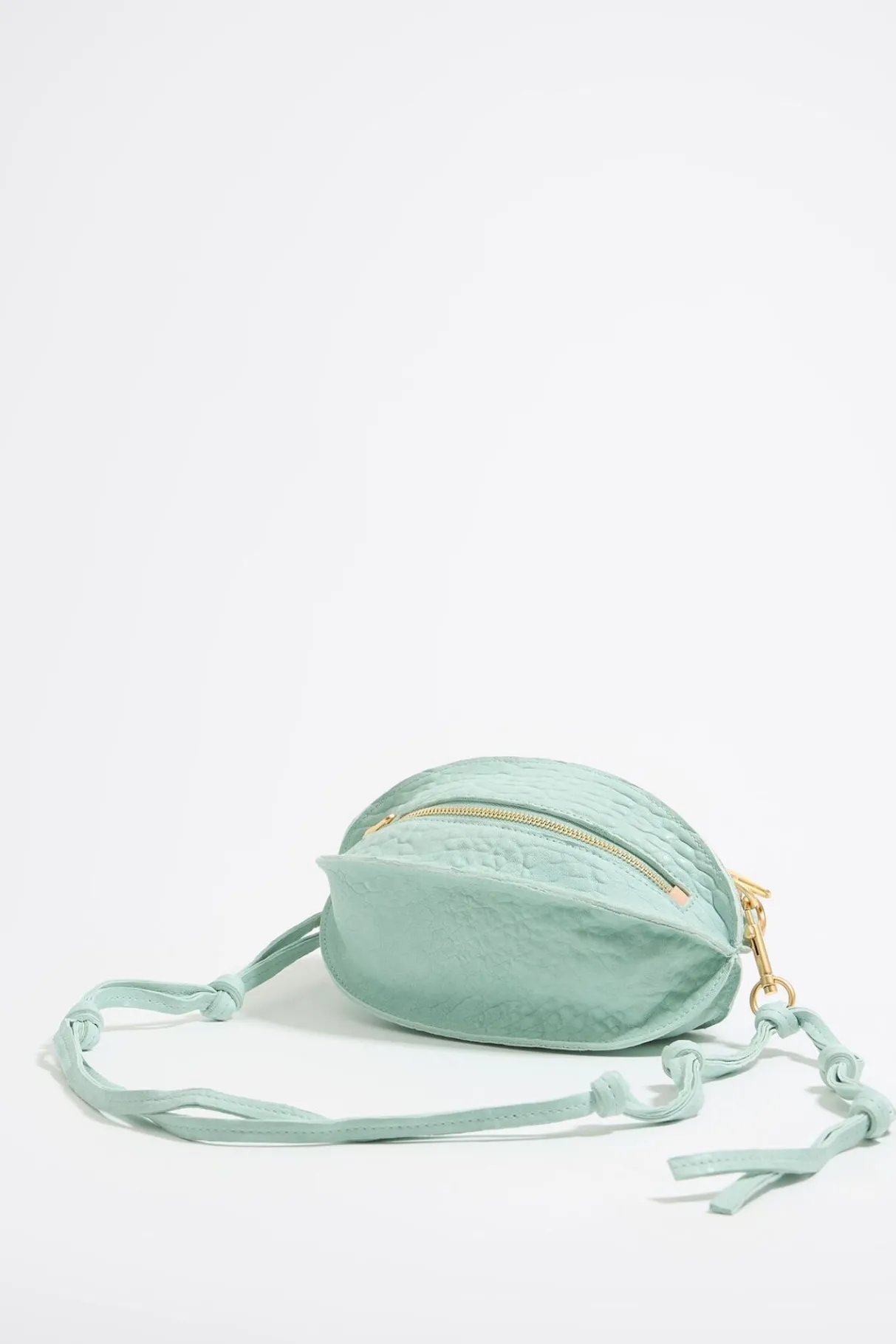 Mujer BIMBA Y LOLA Bolsos Piel<Bolso Pelota Pequeno Piel Azul Hielo