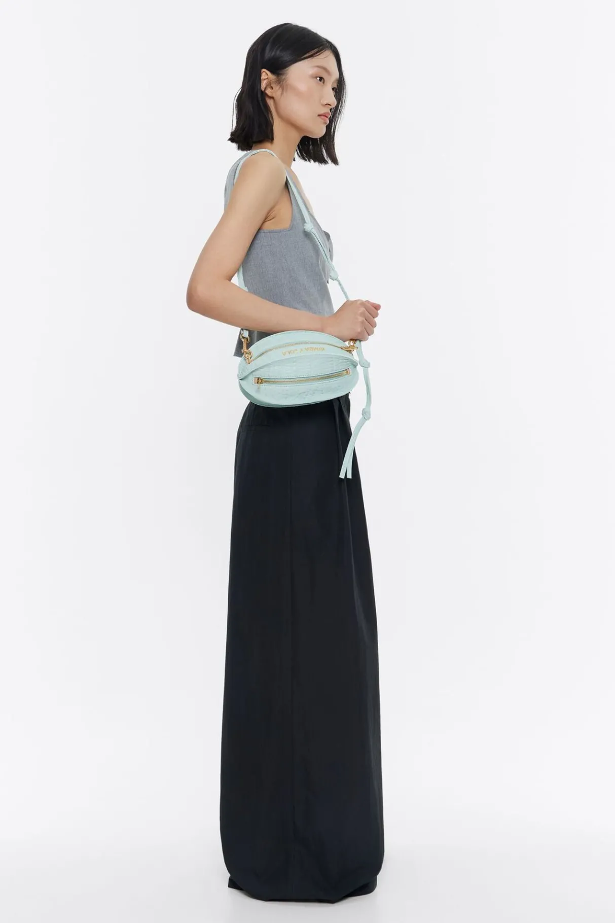 Mujer BIMBA Y LOLA Bolsos Piel<Bolso Pelota Pequeno Piel Azul Hielo