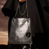 Mujer BIMBA Y LOLA Minibolsos<Bolso Plano Mini Malla Metalica Plata