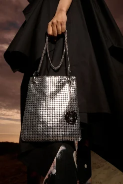 Mujer BIMBA Y LOLA Minibolsos<Bolso Plano Mini Malla Metalica Plata