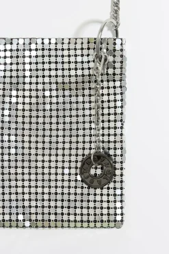 Mujer BIMBA Y LOLA Minibolsos<Bolso Plano Mini Malla Metalica Plata