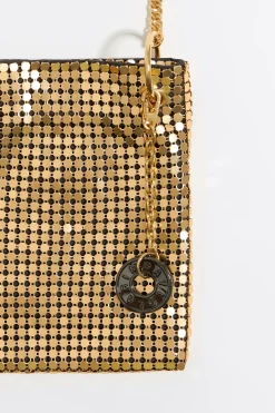 Mujer BIMBA Y LOLA Minibolsos<Bolso Plano Mini Malla Metalica Oro