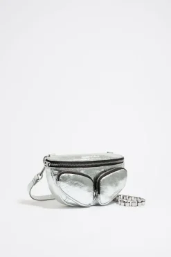 Mujer BIMBA Y LOLA Bolsos Pocket<Bolso Rinonera Pocket Mini Piel Plateado