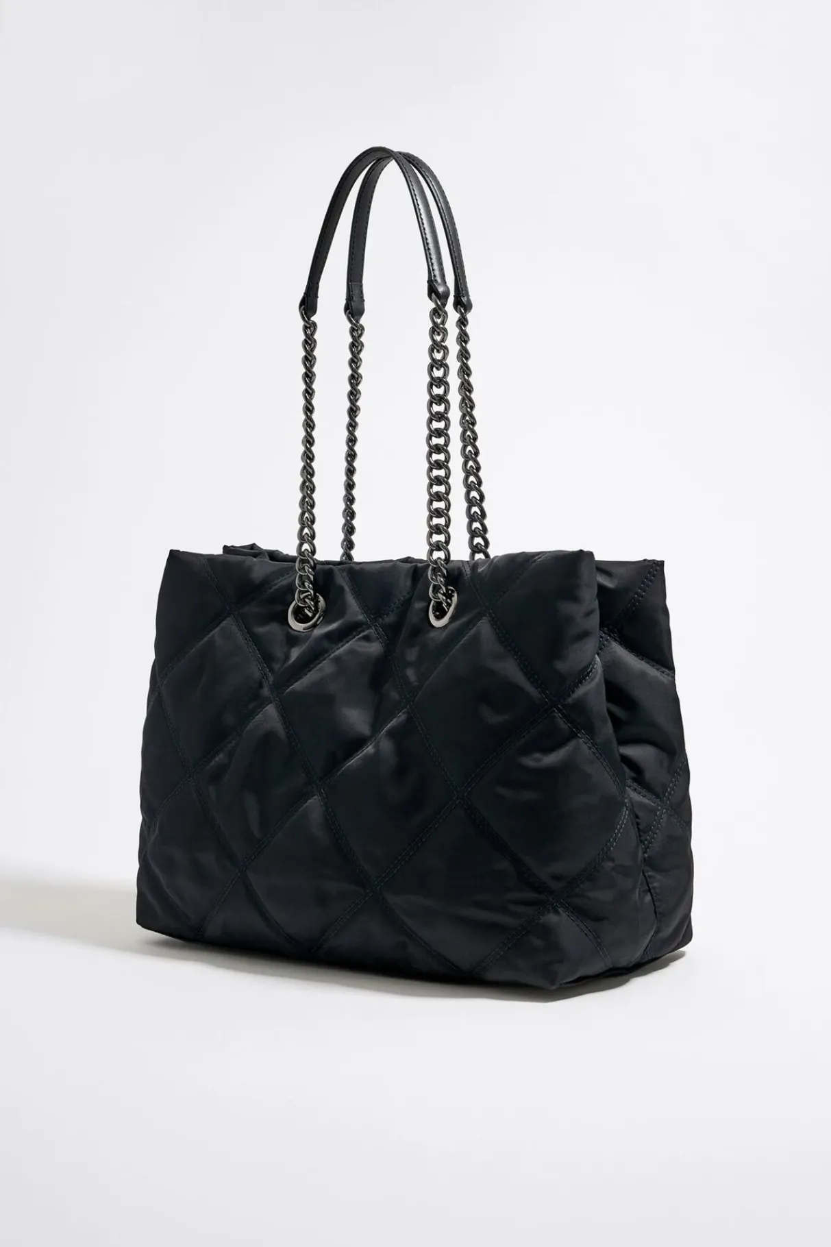 Mujer BIMBA Y LOLA Bolsos Nylon<Bolso Shopper Grande Nylon Acolchado Negro