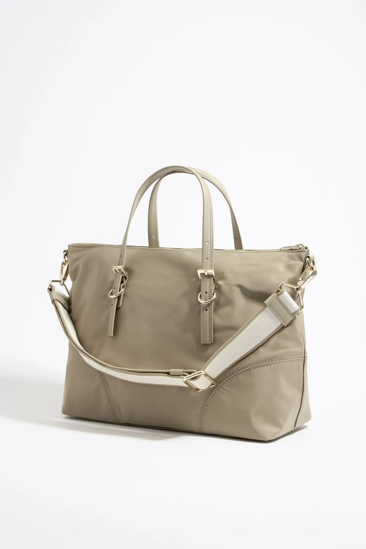 Mujer BIMBA Y LOLA Bolsos De Hombro<Bolso Shopper Grande Nylon Caqui Claro