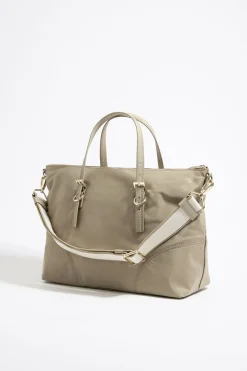 Mujer BIMBA Y LOLA Bolsos Nylon<Bolso Shopper Grande Nylon Caqui Claro