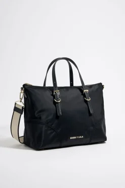 Mujer BIMBA Y LOLA Bolsos Nylon<Bolso Shopper Grande Nylon Negro