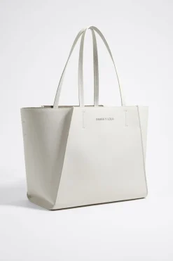 Mujer BIMBA Y LOLA Bolsos Piel<Bolso Shopper Grande Piel Blanco Roto