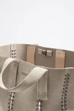 Mujer BIMBA Y LOLA Bolsos Piel<Bolso Shopper Grande Serraje Piedra