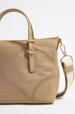 Mujer BIMBA Y LOLA Bolsos Nylon<Bolso Shopper Mediano Nylon Tostado