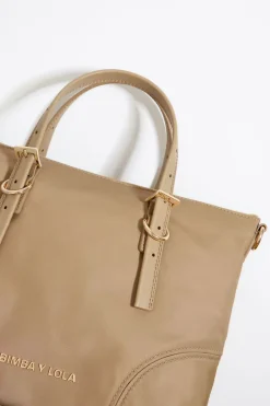 Mujer BIMBA Y LOLA Bolsos Nylon<Bolso Shopper Mediano Nylon Tostado