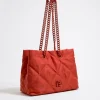 Mujer BIMBA Y LOLA Bolsos Nylon<Bolso Shopper Mediano Nylon Acolchado Coral