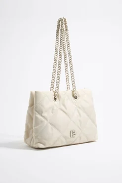 Mujer BIMBA Y LOLA Bolsos Nylon<Bolso Shopper Mediano Nylon Acolchado Piedra