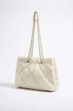 Mujer BIMBA Y LOLA Bolsos Nylon<Bolso Shopper Mediano Nylon Acolchado Piedra