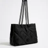 Mujer BIMBA Y LOLA Bolsos Nylon<Bolso Shopper Mediano Nylon Acolchado Negro